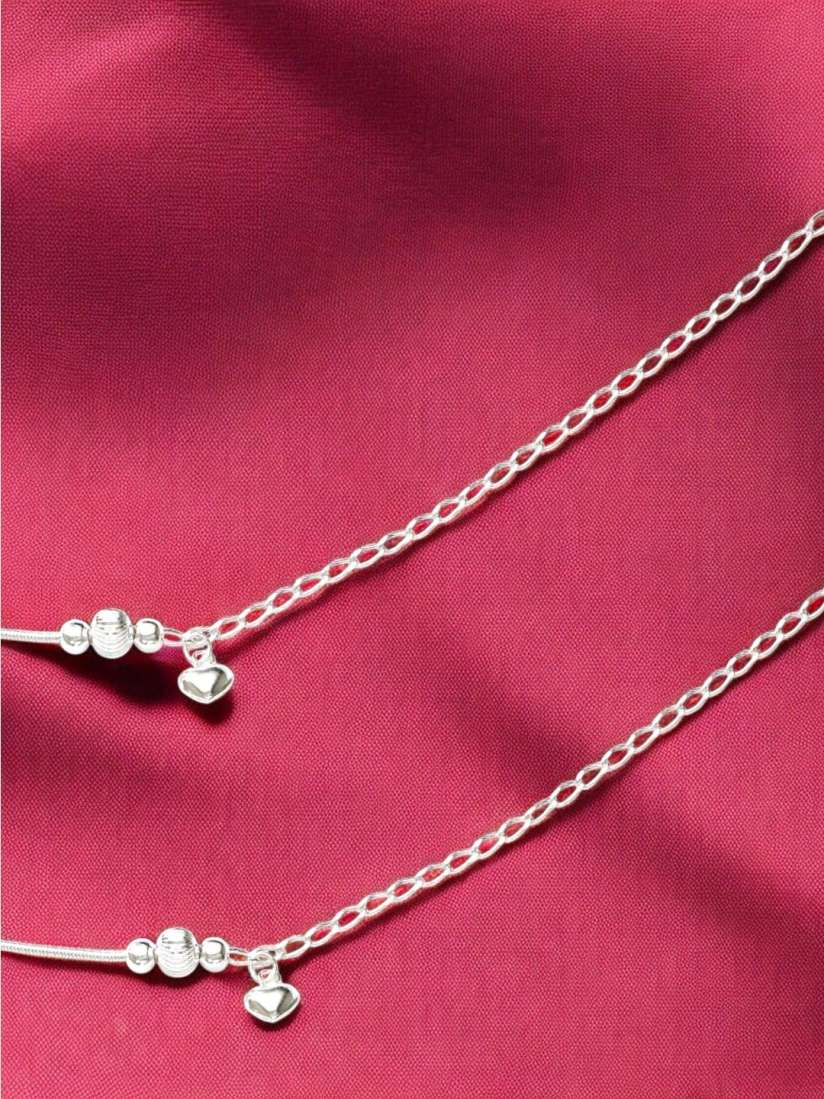 Buy Taraash Set Of 2 925 Sterling Silver Beaded Anklet Anklet for Women 31229791 Myntra