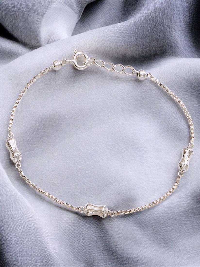 Buy Taraash 925 Sterling Silver Cylindrical Beaded Link Bracelet Bracelet for Women 31229919 Myntra