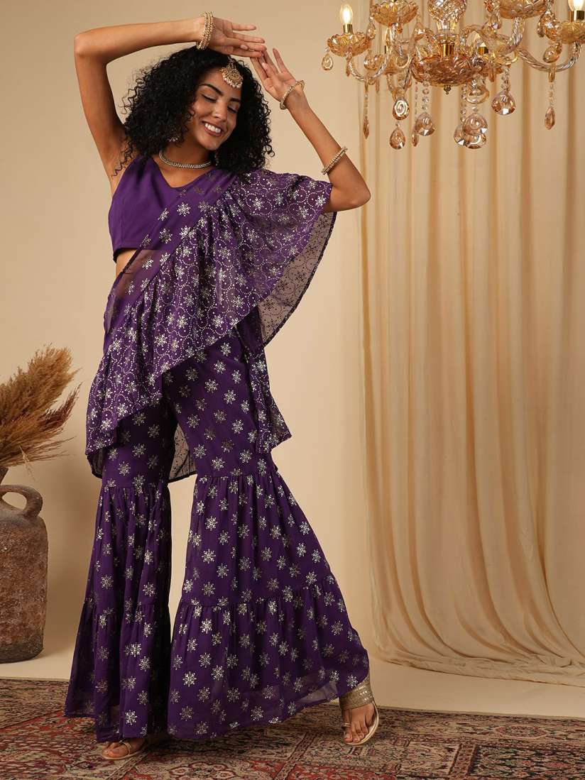 Myntra palazzo saree shop
