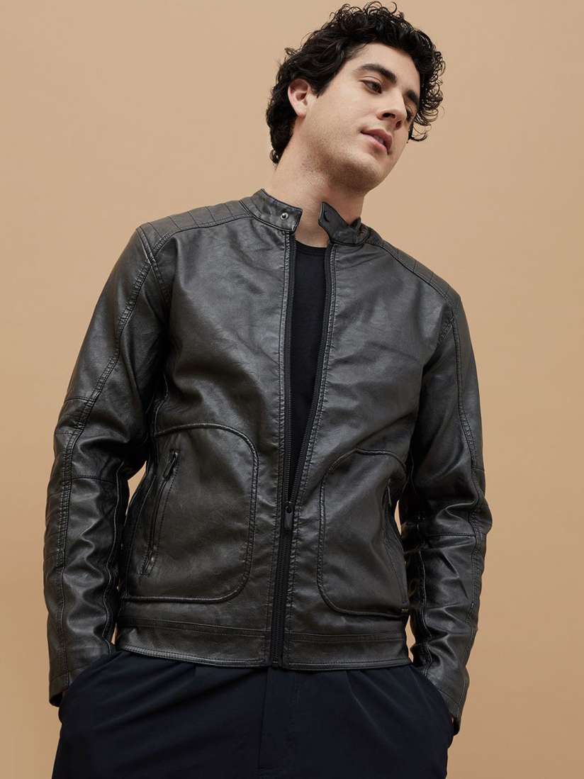 Camouflage biker jacket top