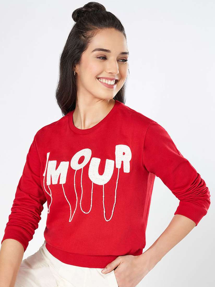 Buy Honey by Pantaloons Women Embroidered Cotton Sweatshirt Sweatshirts for Women 31235673 Myntra