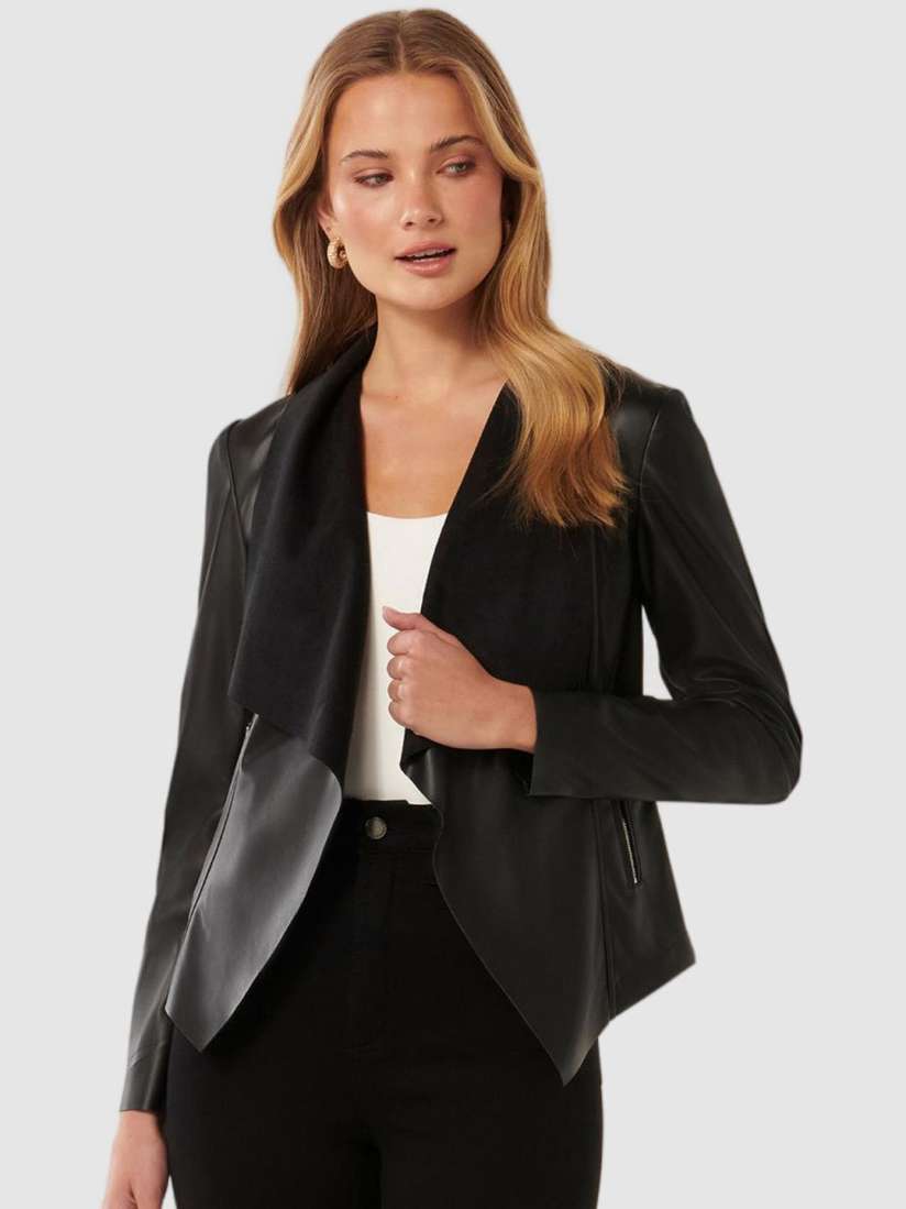 Buy Forever New Women Shawl Collar Solid Casual Leather Jacket Jackets for Women 31257908 Myntra