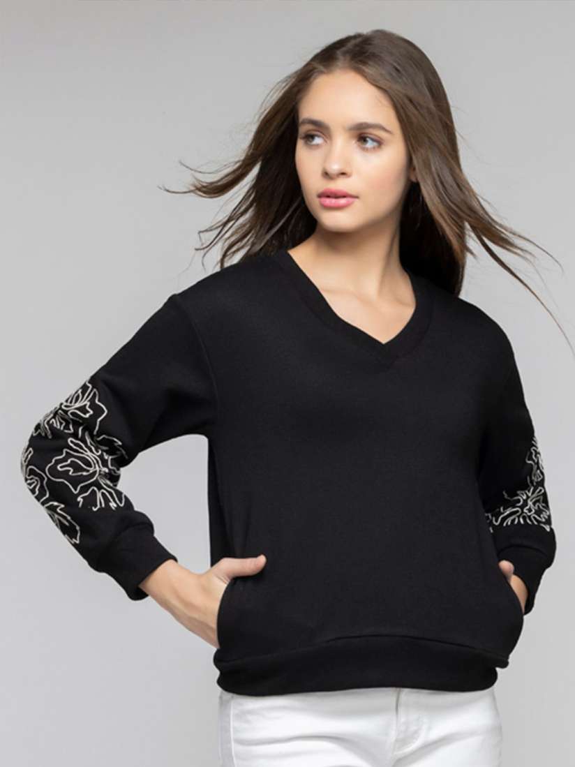 Buy SHAYE Women Embroidered Sweatshirt Sweatshirts for Women 31263594 Myntra