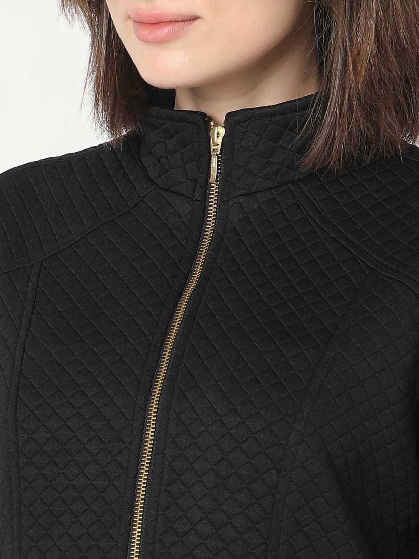 Vero Moda Women Mock Collar Solid Casual Bomber Jacket
