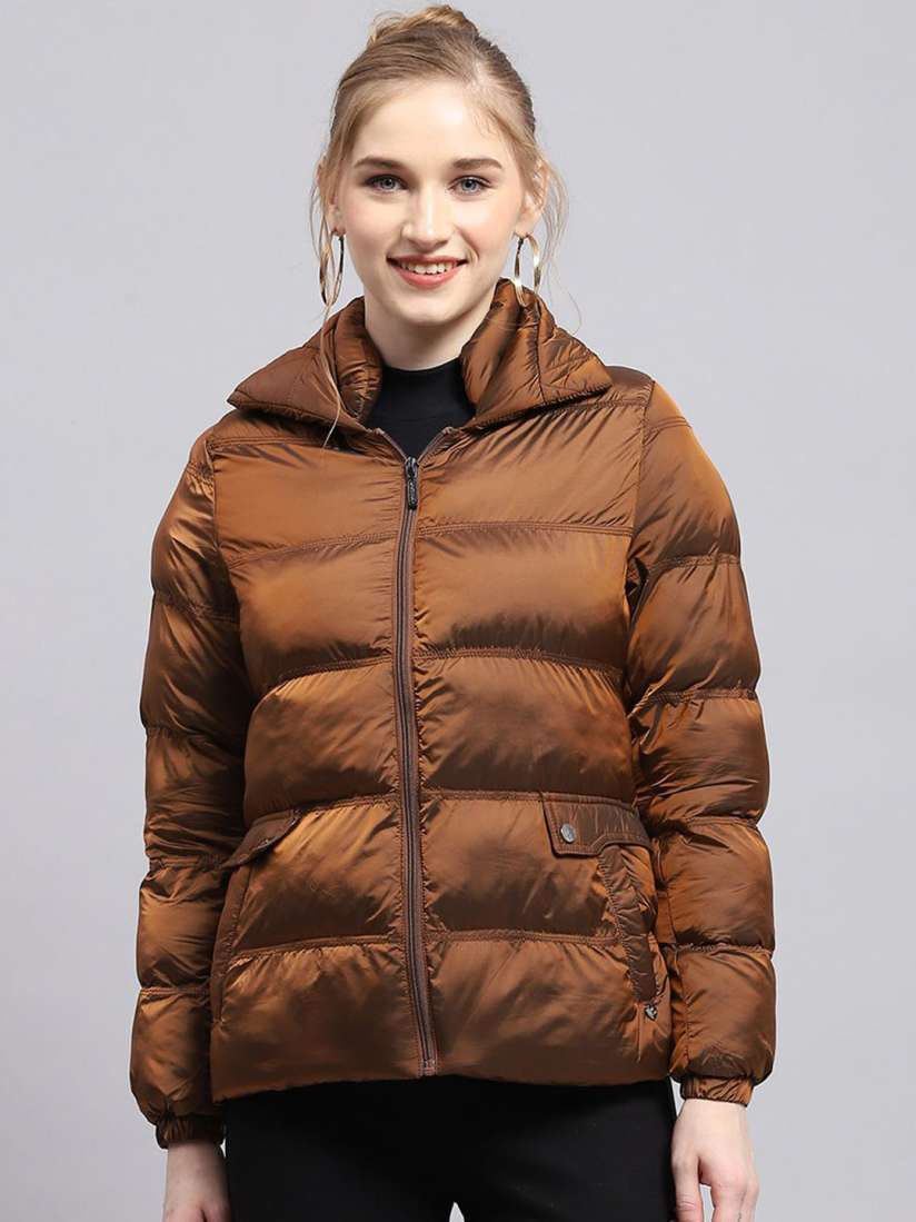 Buy Monte Carlo Women Spread Collar Solid Nylon Casual Puffer Jacket Jackets for Women 31254337 Myntra