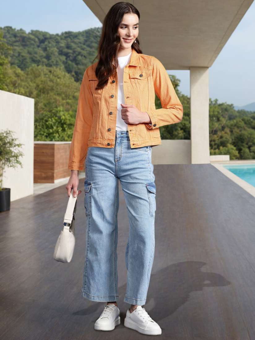 Long cotton jackets to wear with jeans hot sale