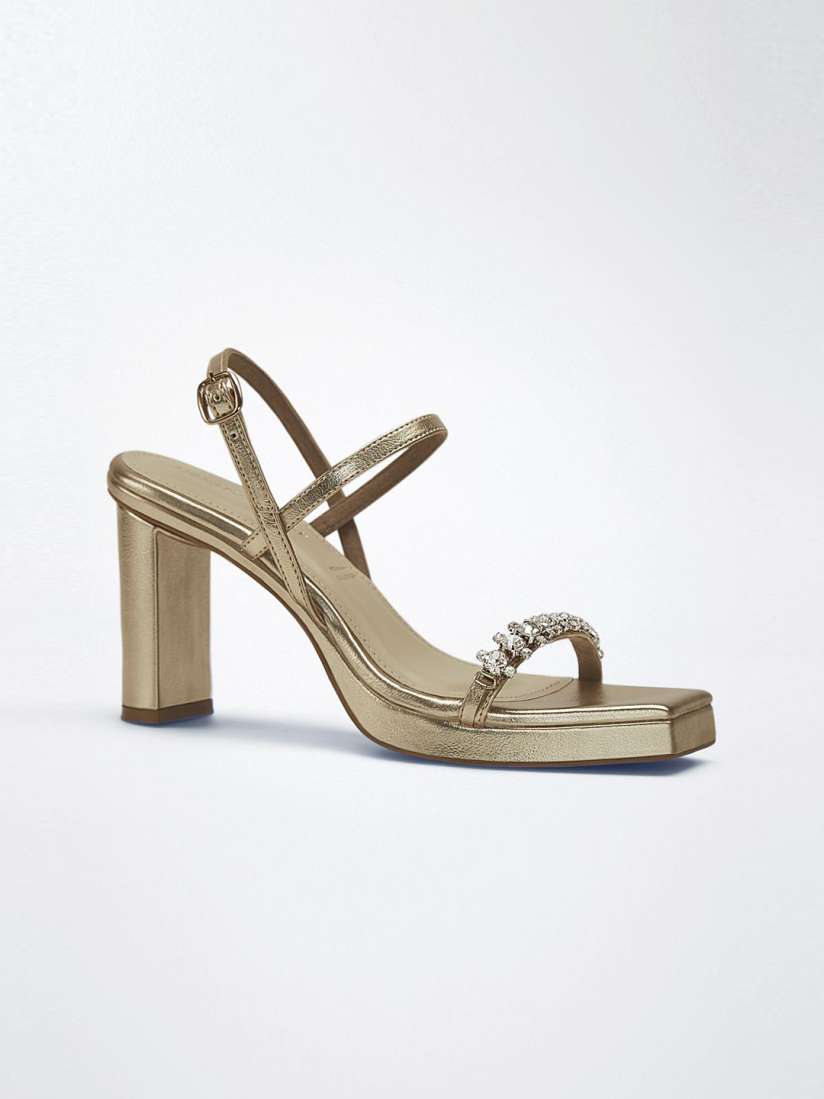 Buy Signature Sole Women Block heels Pointed Toe Backstrap Embellished Party Block Sandals Heels for Women 30890448 Myntra