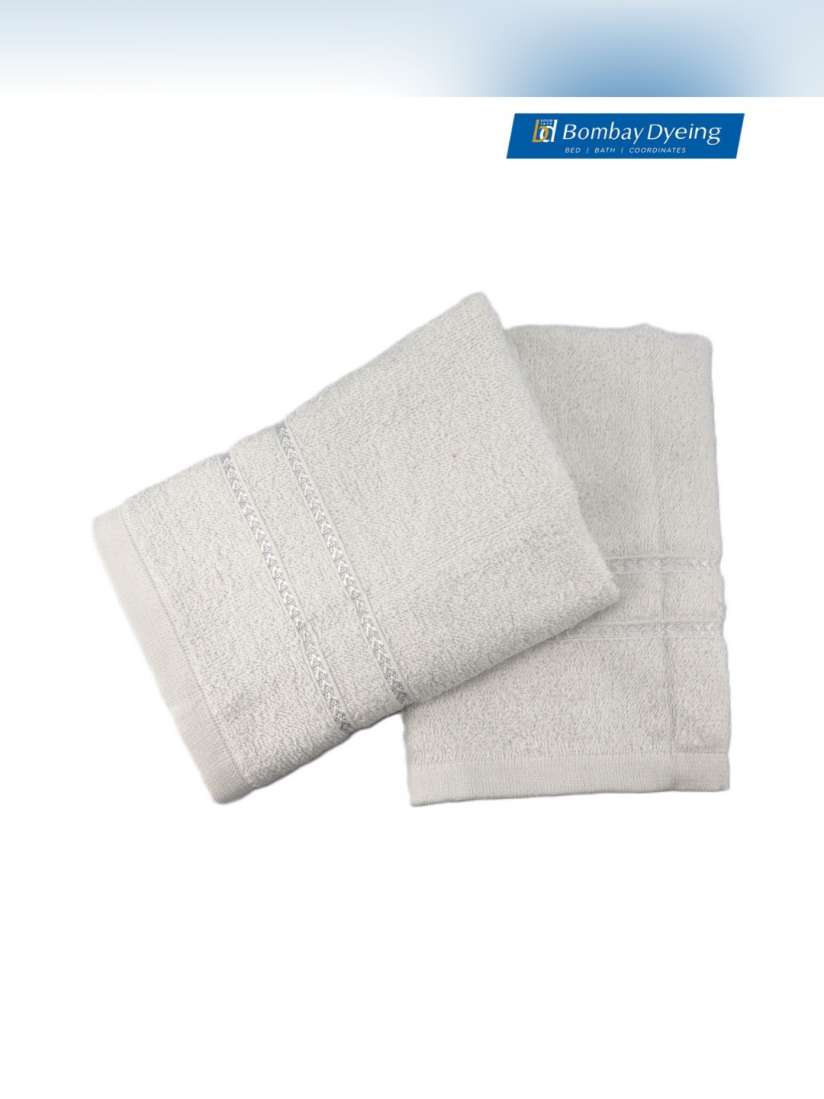 Buy BOMBAY DYEING Flora White 2 Pieces Pure Cotton 400 GSM Hand Towels Hand Towels for Unisex 30953820 Myntra
