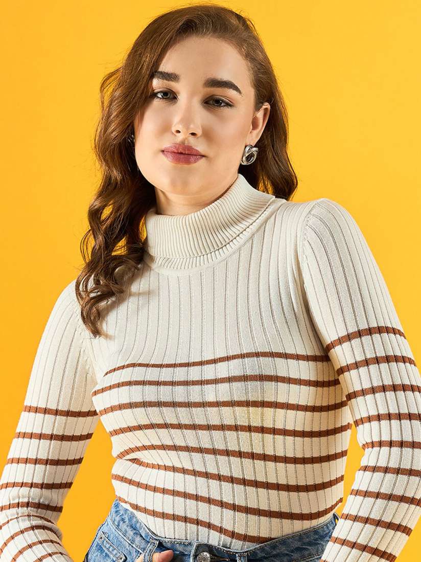 Women's striped pullover sweater discount