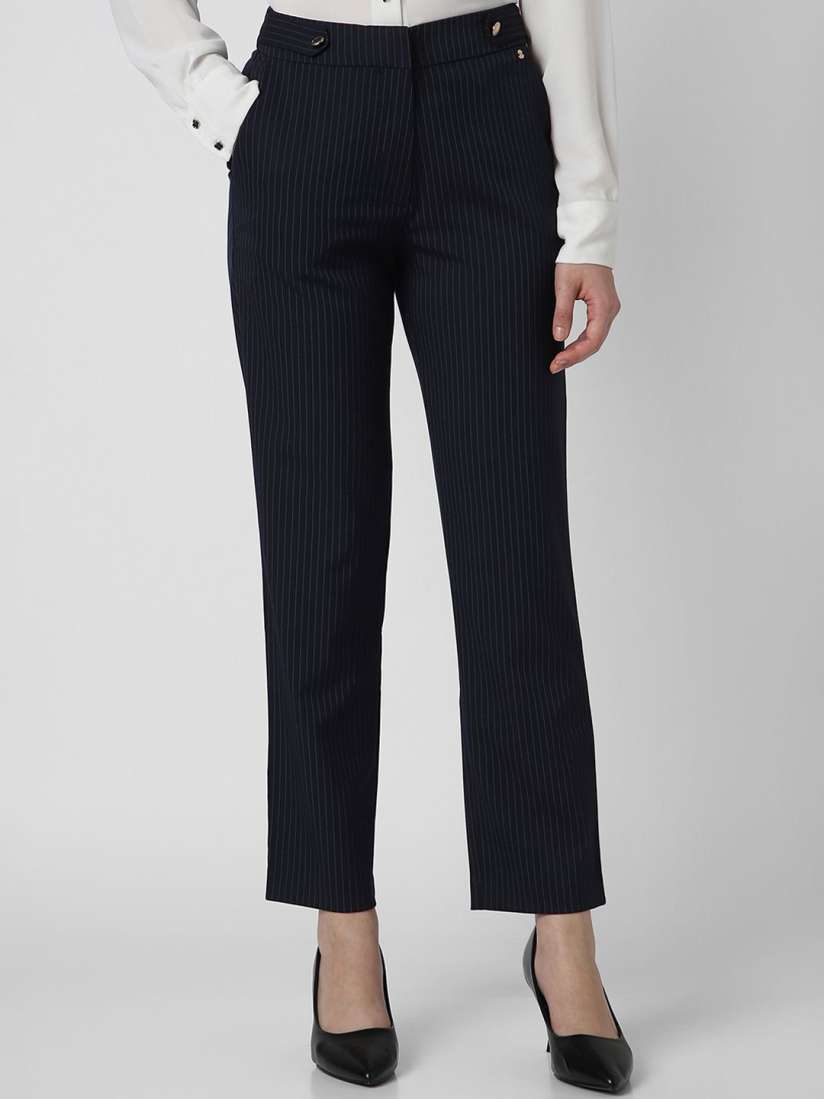 Buy Van Heusen Woman Striped Formal Trousers Trousers for Women 30876062 Myntra