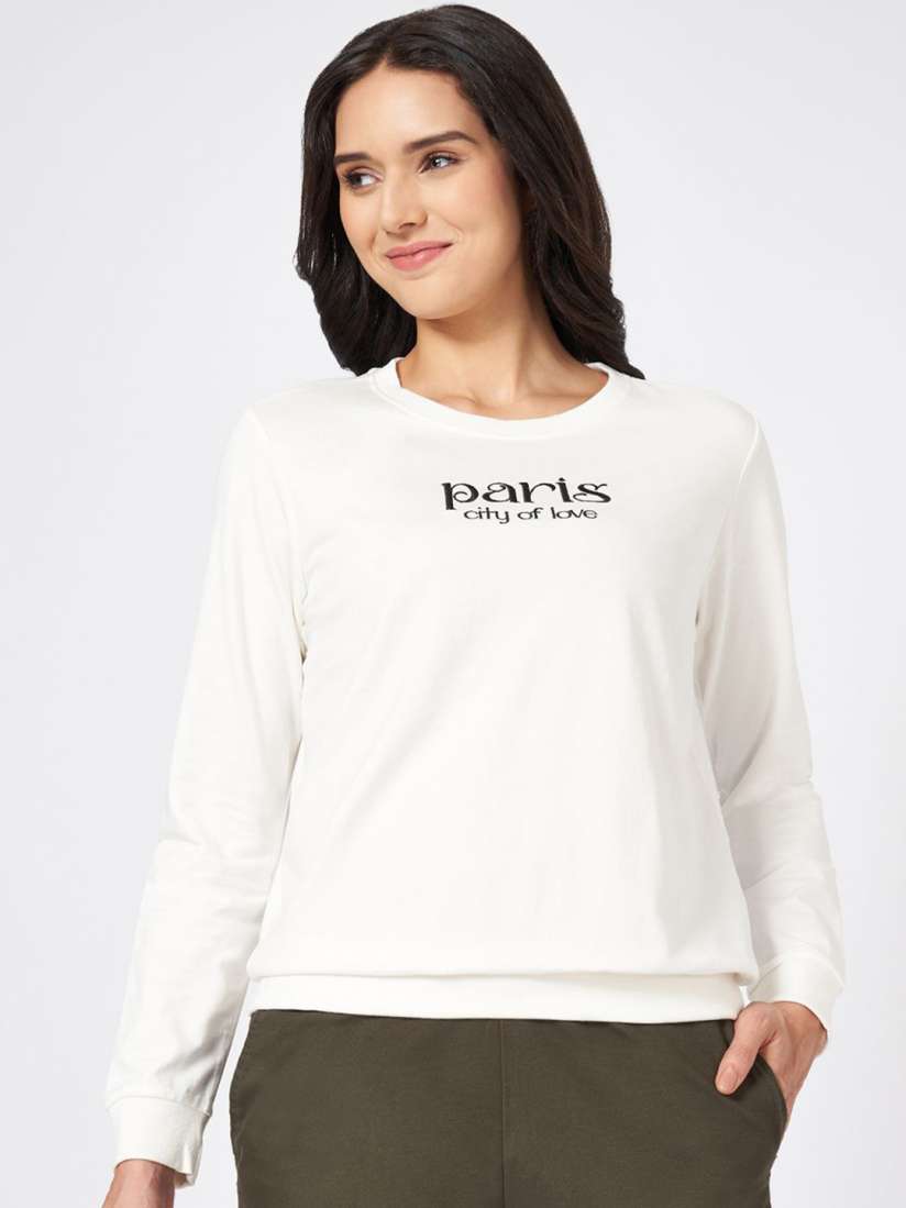 Buy Honey by Pantaloons Women Typography Printed Round Neck Cotton Pullover Sweatshirt Sweatshirts for Women 30931972 Myntra