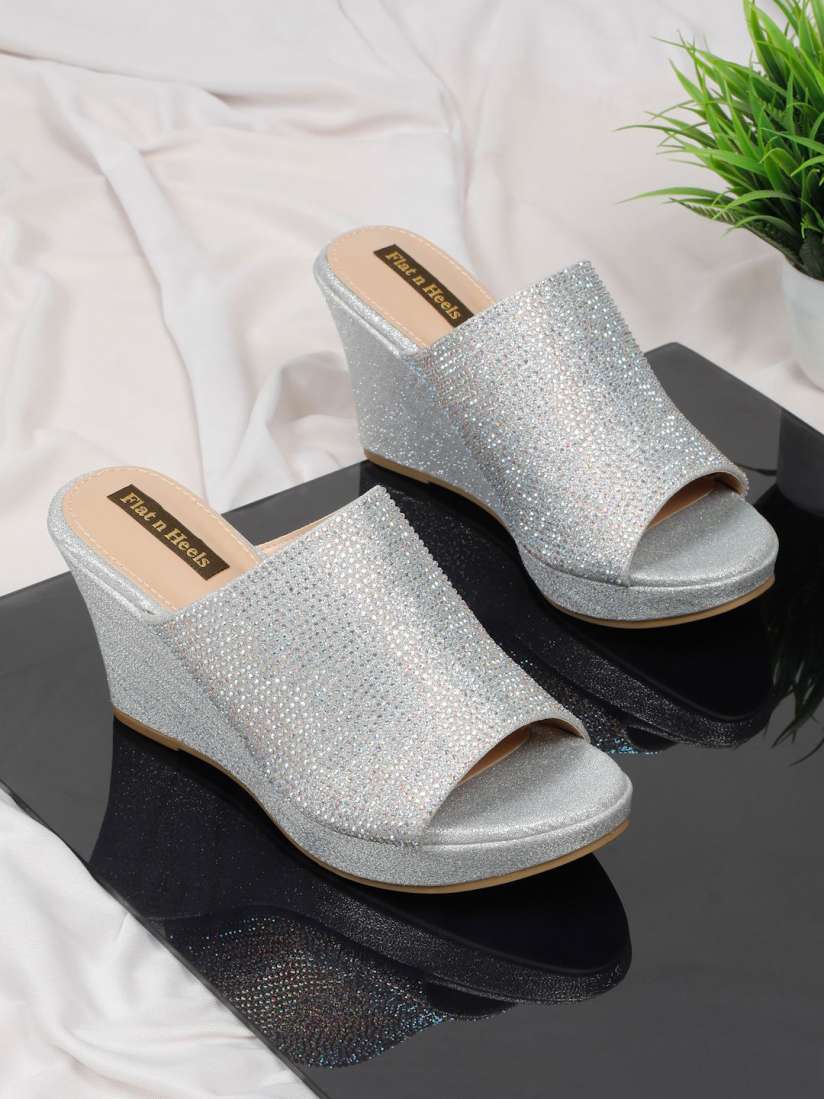 Buy Flat n Heels Embellished Wedge Heel Sandals Heels for Women 30901037 Myntra
