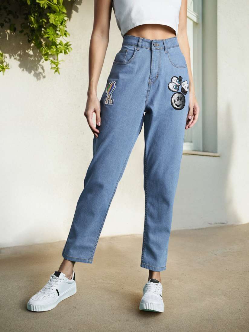 Buy DressBerry Women Back to School Applique Boyfriend Fit Stretchable Jeans Jeans for Women 26873814 Myntra