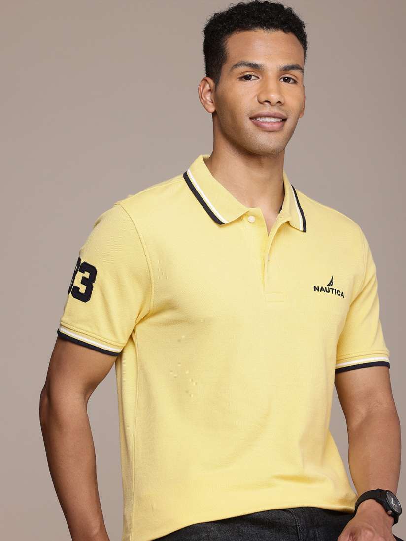Buy Nautica Polo Collar Pure Cotton T shirt Tshirts for Men 28157396 Myntra