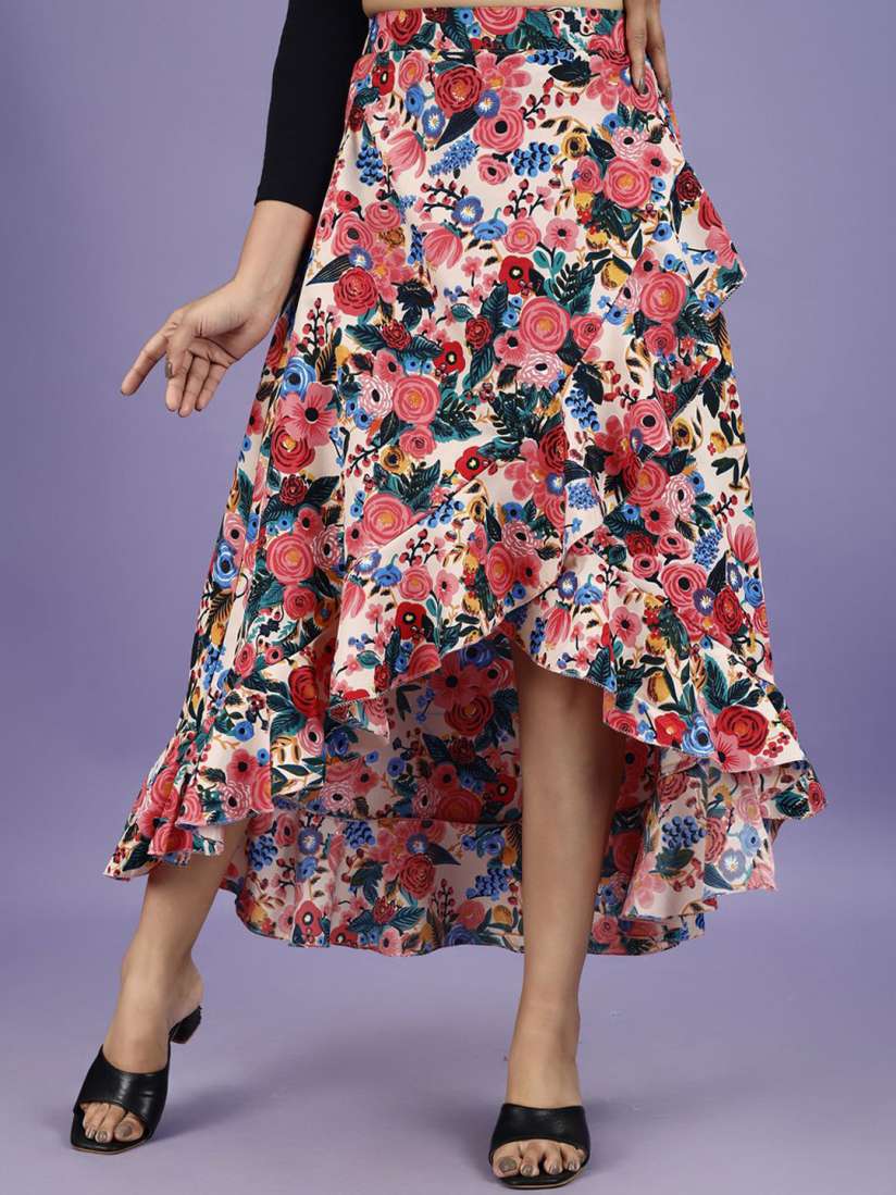 Ruffle skirt myntra 2025
