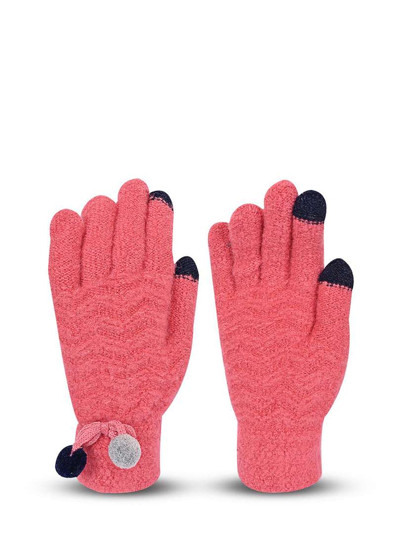 Buy LOOM LEGACY Women Patterned Touchscreen Woolen Winter Gloves