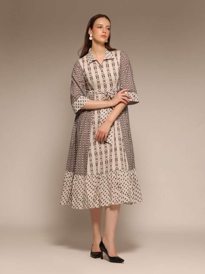Buy OCTICS Printed A Line Maxi Cotton Dress Dresses for Women 30937405 Myntra