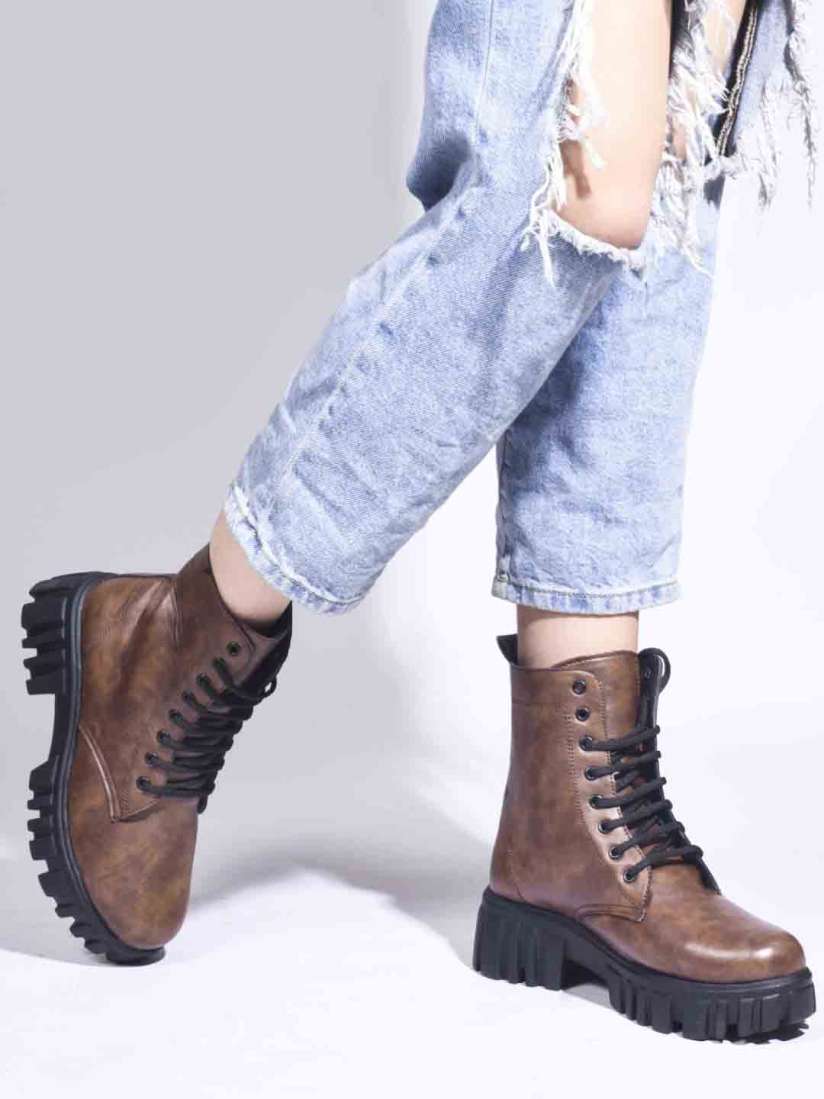 Buy JM Looks Women Lace Up Chunky Boots Boots for Women 30893702 Myntra