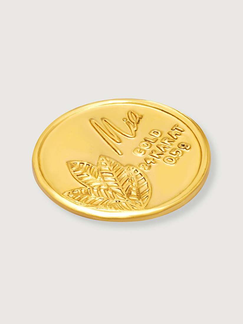 Buy Mia by Tanishq 24KT Yellow Coin Mango Leaf Gold Coin 0.5 Gm Gold Coin for Unisex 30970320 Myntra