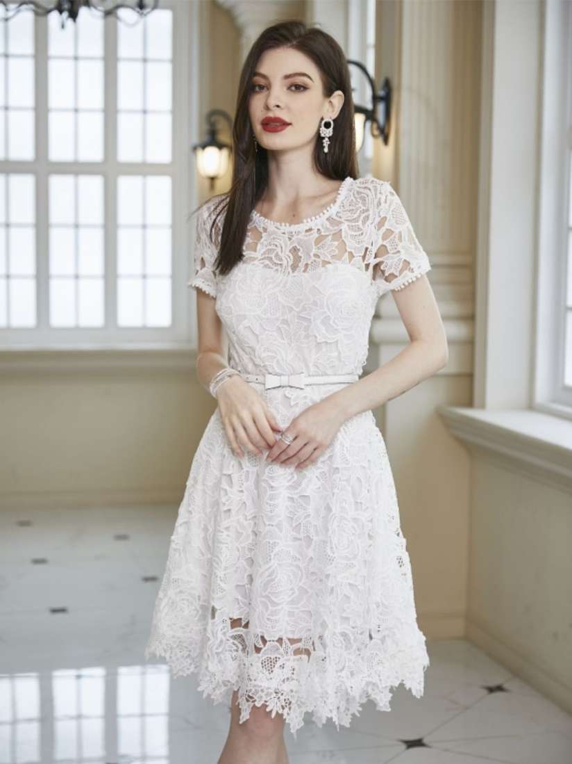 Buy KPOP Women Knee Length Short Sleeves Fit and Flare Dress Dresses for Women 30945178 Myntra