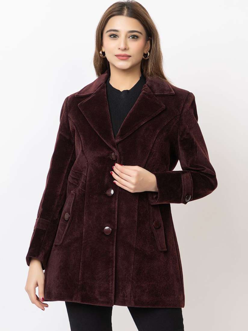 Buy Lady Leaf Winter Wear Tweed Led Flock Coat Coats for Women 30976331 Myntra