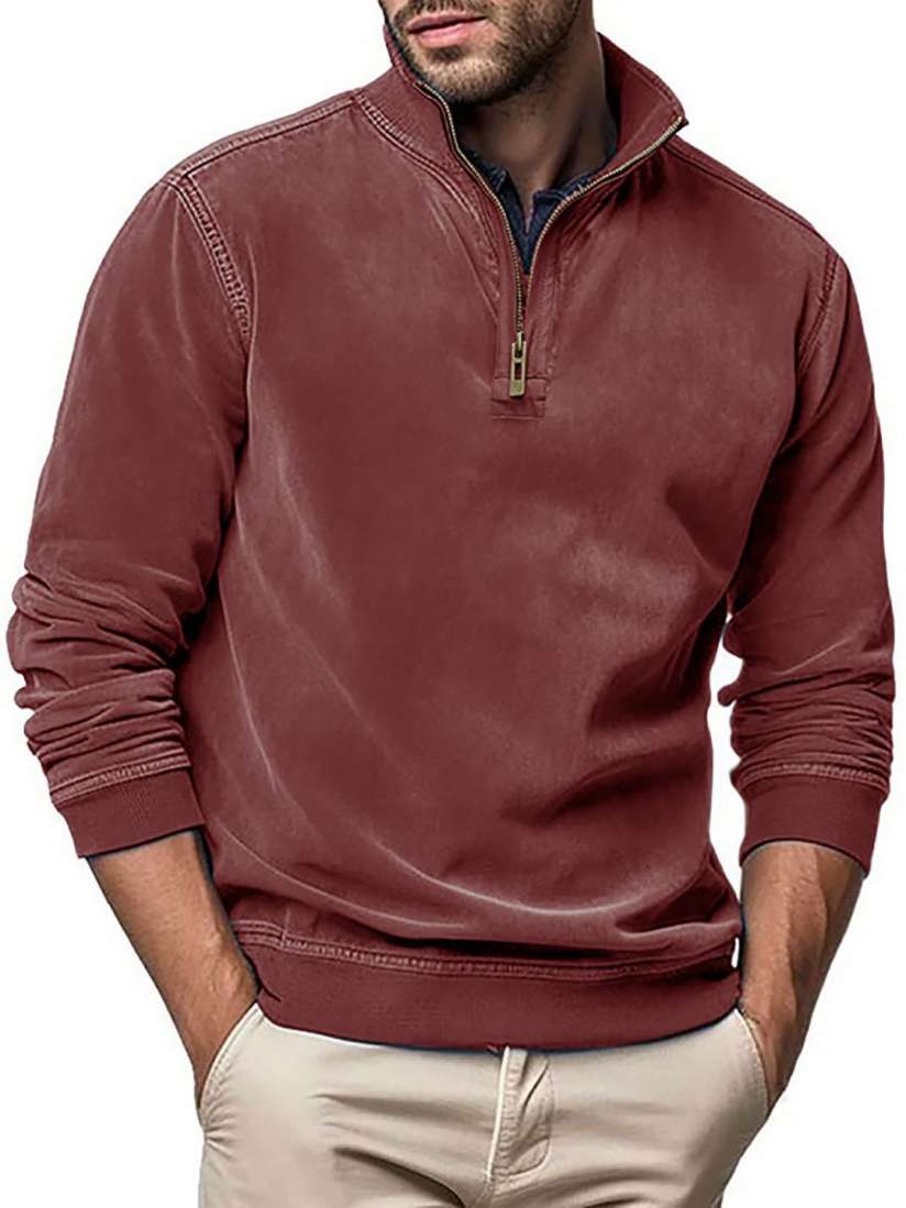 Buy StyleCast x Revolte Men Solid Mock Collar Pullover Sweatshirt Sweatshirts for Men 31002823 Myntra