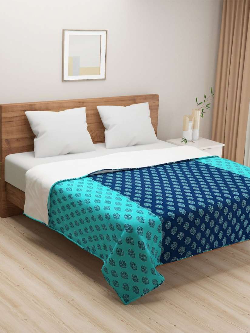 Buy SWAYAM Teal Ethnic Motifs AC Room 110 GSM Double Bed Dohar Blankets Quilts and Dohars for Unisex 30998715 Myntra