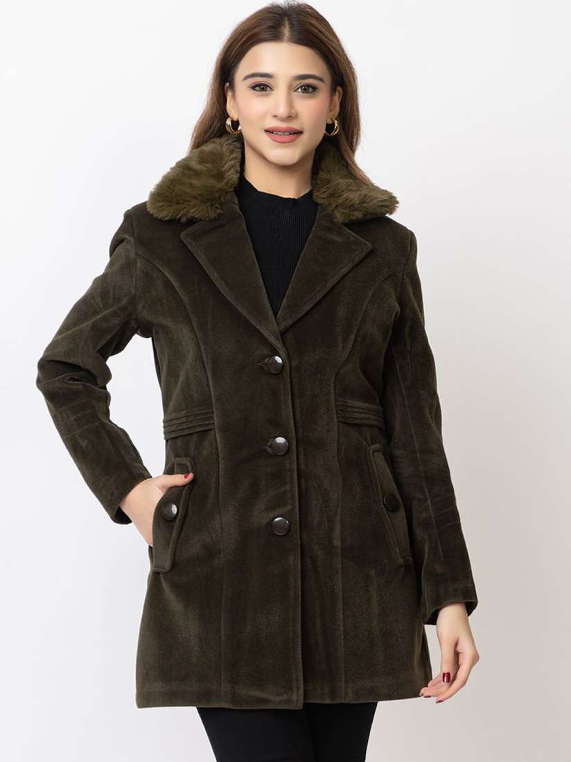Buy Lady Leaf Winter Wear Tweed Led Flock Coat Coats for Women 30976315 Myntra