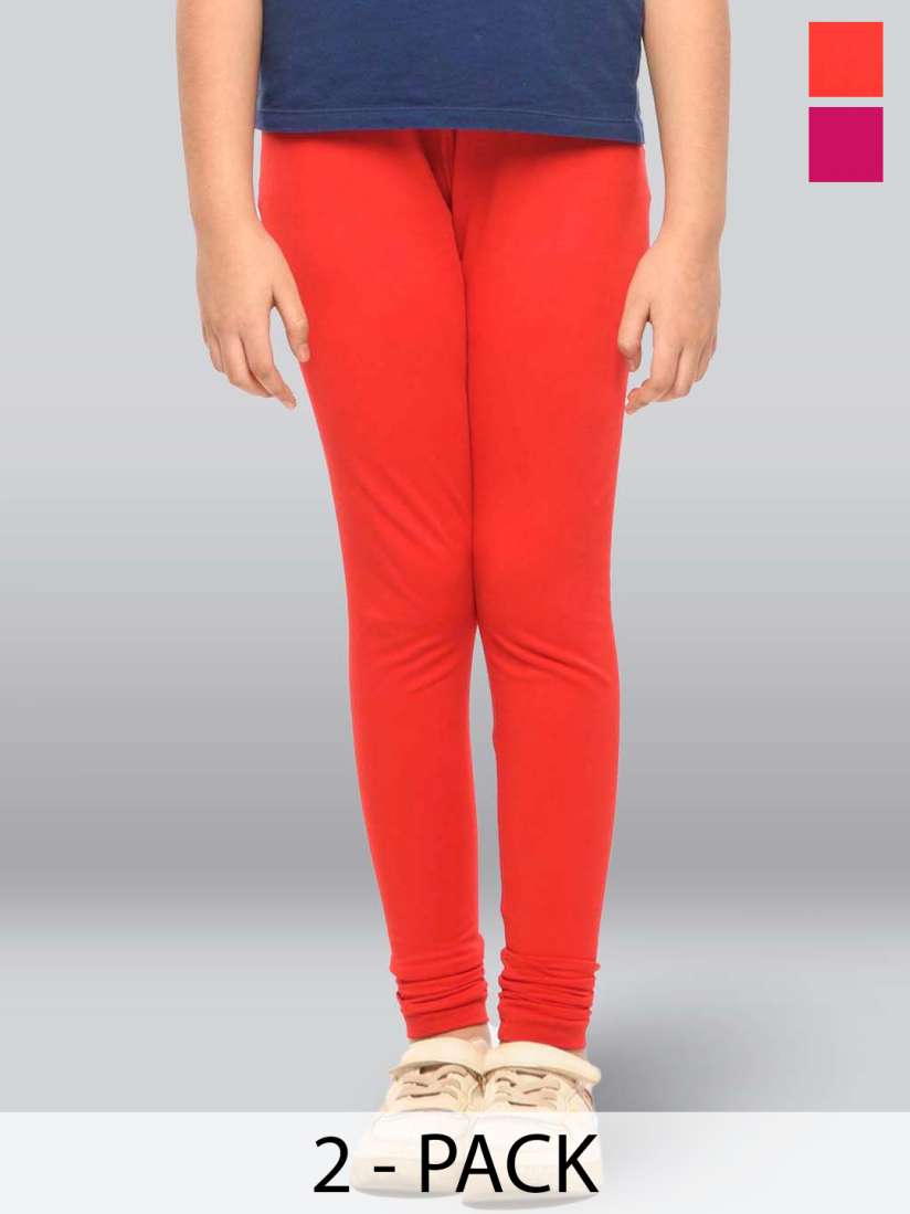 Buy LYRA Girls Pack Of 2 Cotton Ankle Length Leggings Leggings for Girls 30981765 Myntra