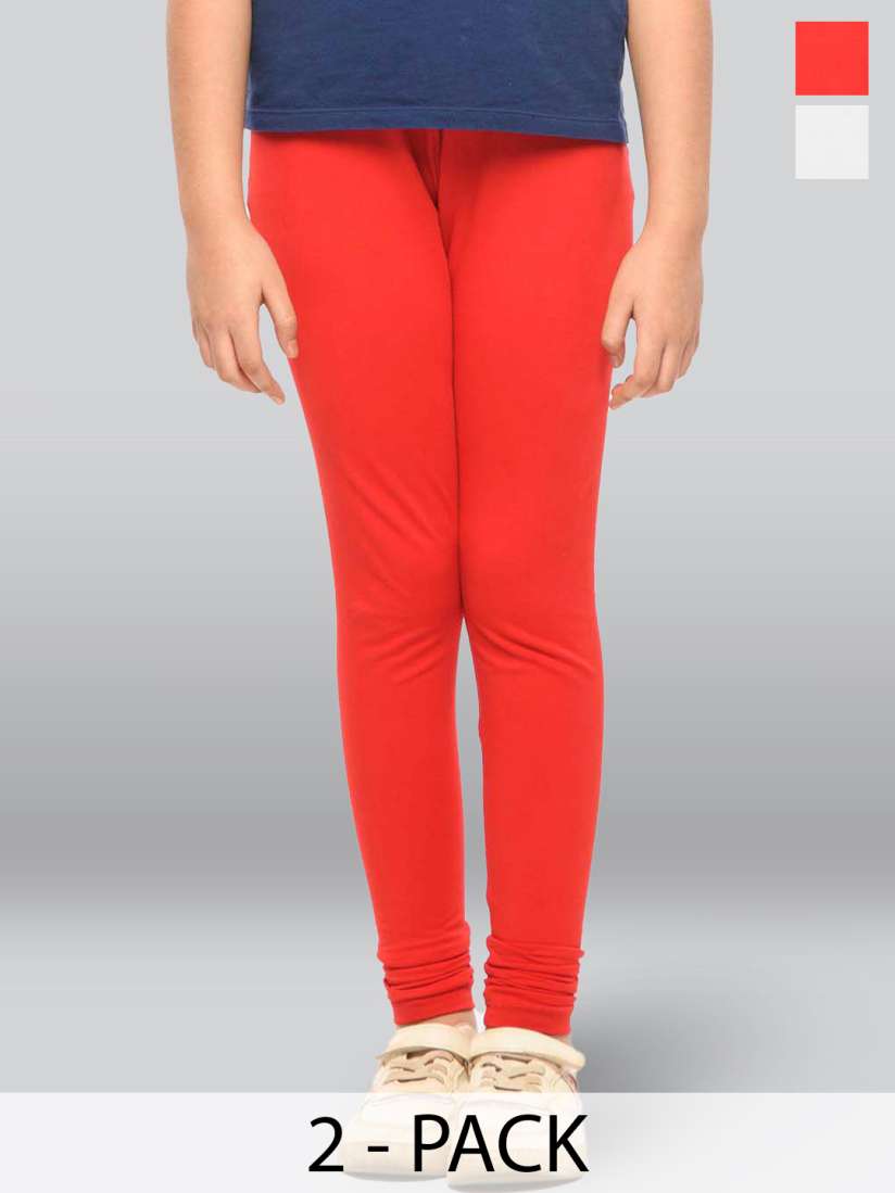 Buy LYRA Girls Pack Of 2 Cotton Ankle Length Leggings Leggings for Girls 30981762 Myntra