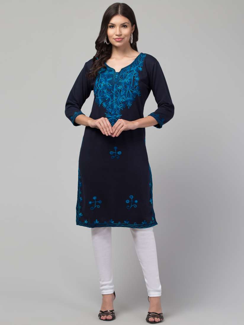 Buy Trend Level Women Embroidered Woollen Kurta Kurtas for Women 30993899 Myntra