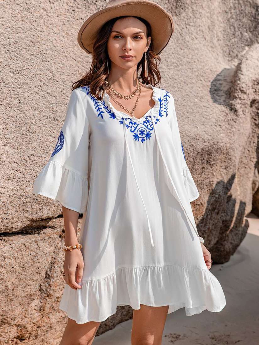 Women bell sleeve dress outlet