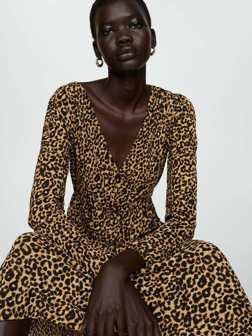 Buy MANGO Animal Print Wrap Midi Dress Dresses for Women 30868077 Myntra