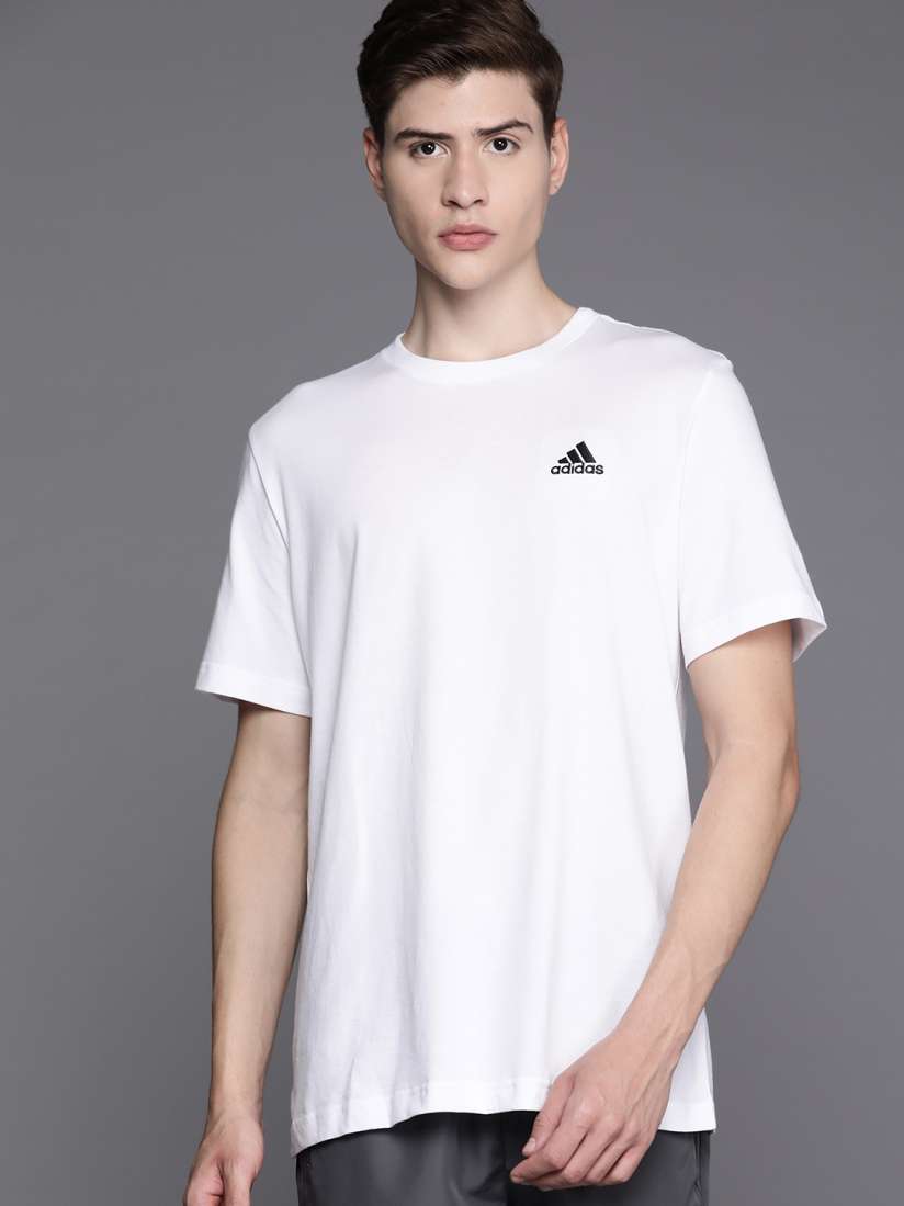 Buy ADIDAS Essentials Single Jersey Logo Embroidered Cotton T shirt Tshirts for Men 26763484 Myntra