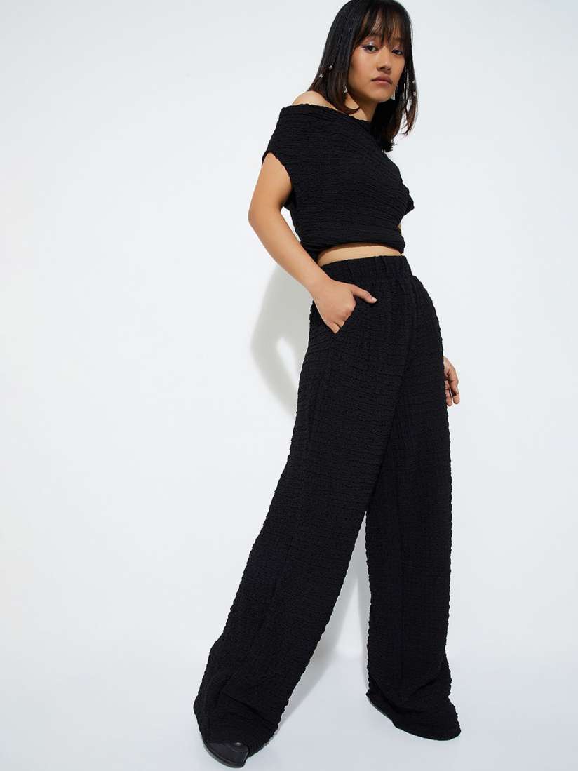 Wide leg pants myntra on sale