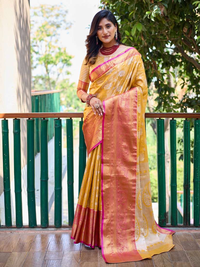 Buy Kandora Woven Design Zari Pure Silk Banarasi Saree Sarees for Women 30983746 Myntra