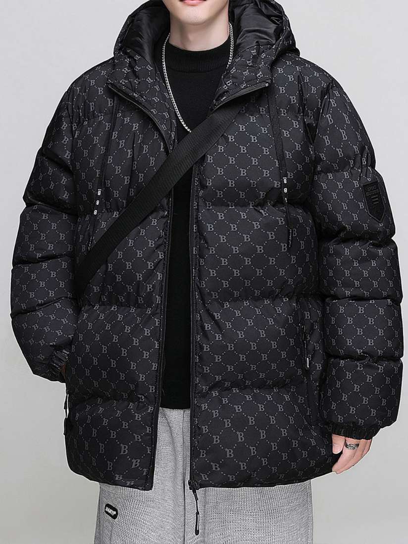 Printed puffer jacket online