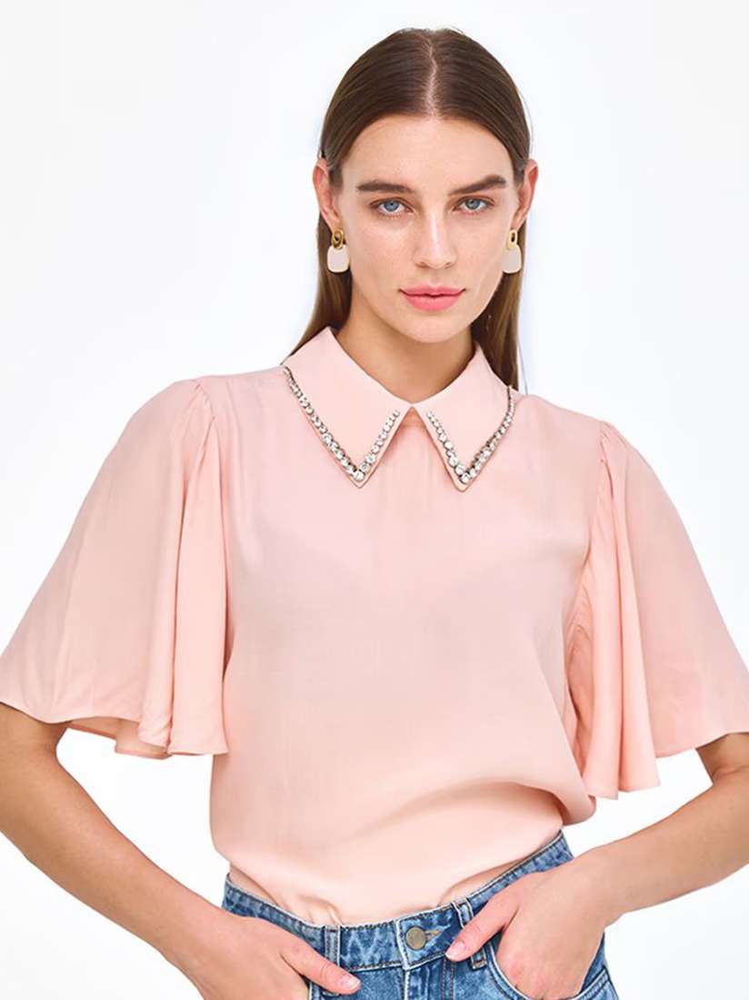 Blouse Embellished Peter Pan Collar COVER STORY Embellished