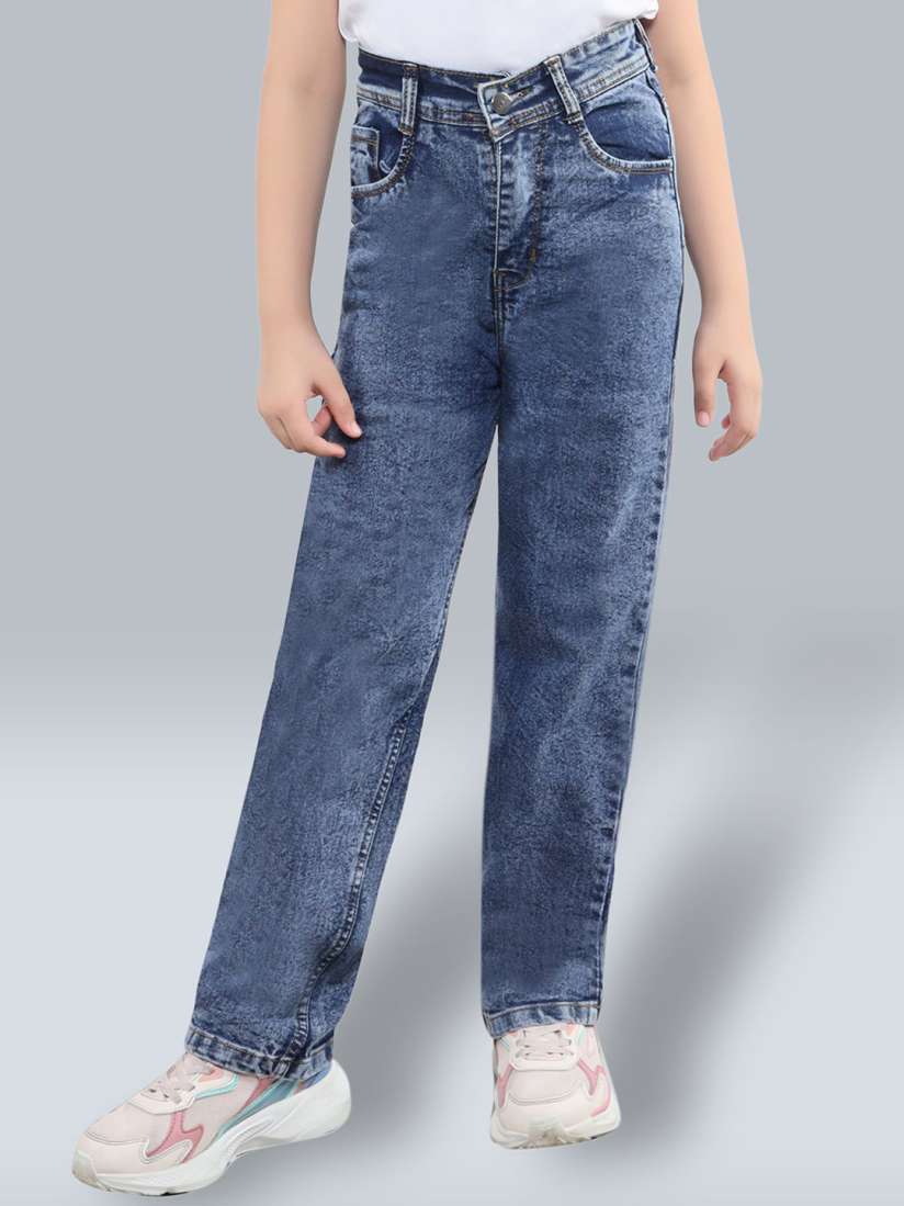 Buy BAESD Girls Straight Fit Heavy Fade High Rise Jeans Jeans for Girls 30825251 Myntra
