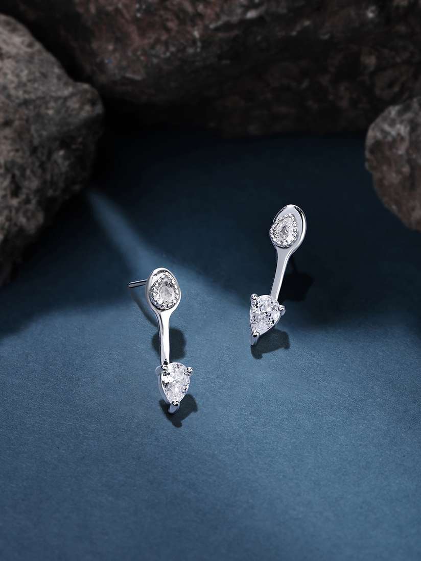 À La Mode Femmes AAA Zircon Argent Carré Boucles D'oreilles En Gros Collection é - Foto 6