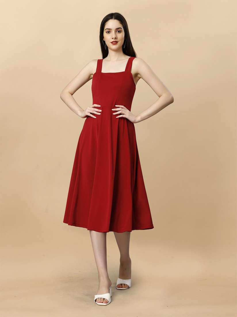 Myntra red gown online