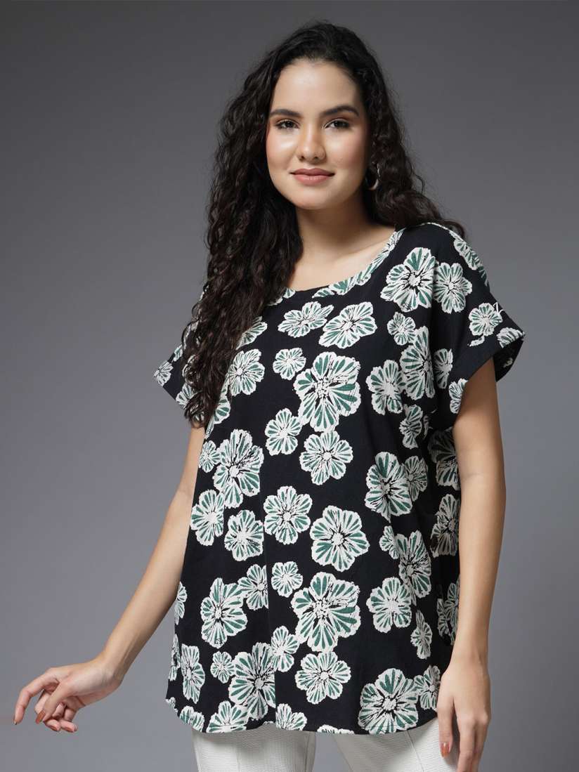 Buy House Of Zelena Women Floral Printed Round Neck Cotton Maternity Top Tops for Women 30793612 Myntra