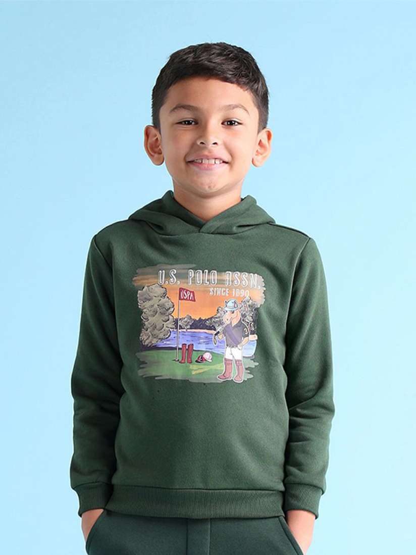Buy U.S. Polo Assn. Kids Boys Cotton Printed Hooded Sweatshirt Sweatshirts for Boys 31013102 Myntra