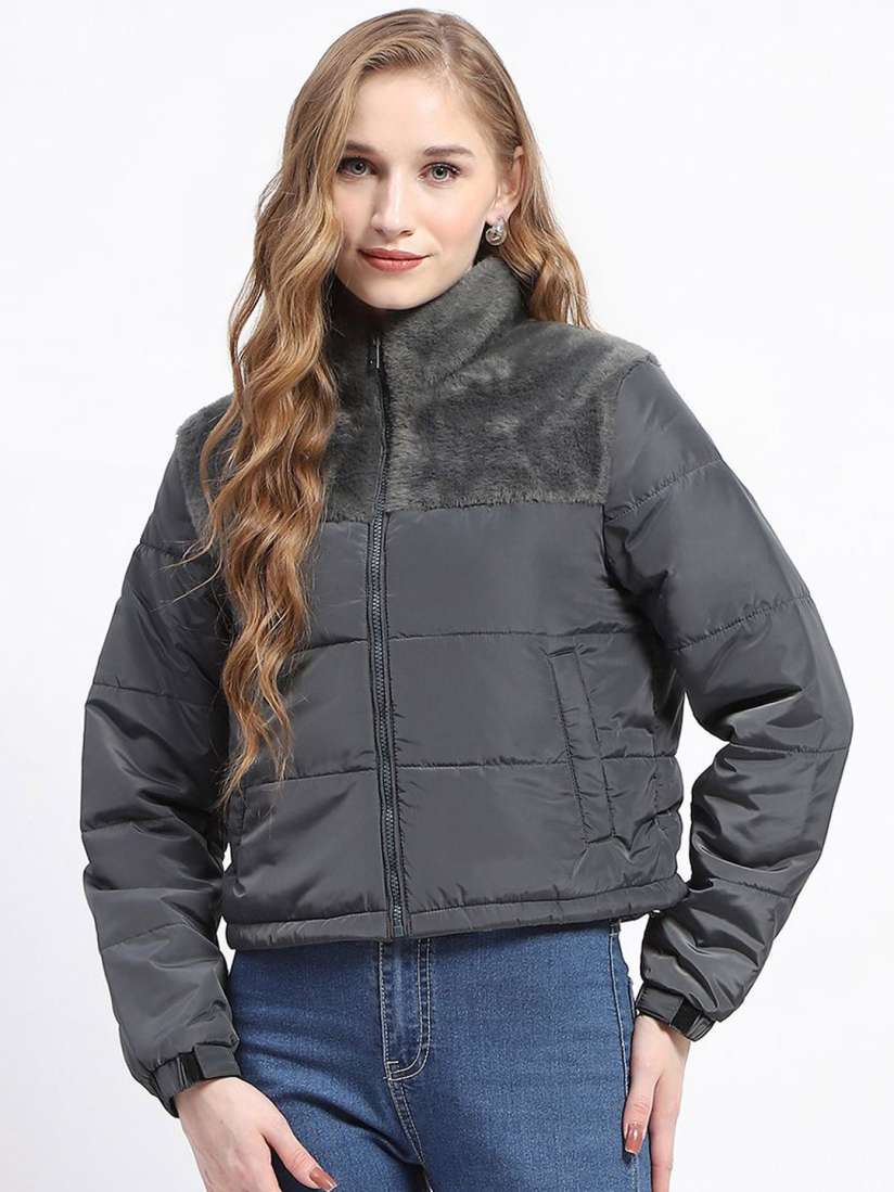 Buy Madame Women Polyester Crop Padded Jacket Jackets for Women 31027216 Myntra