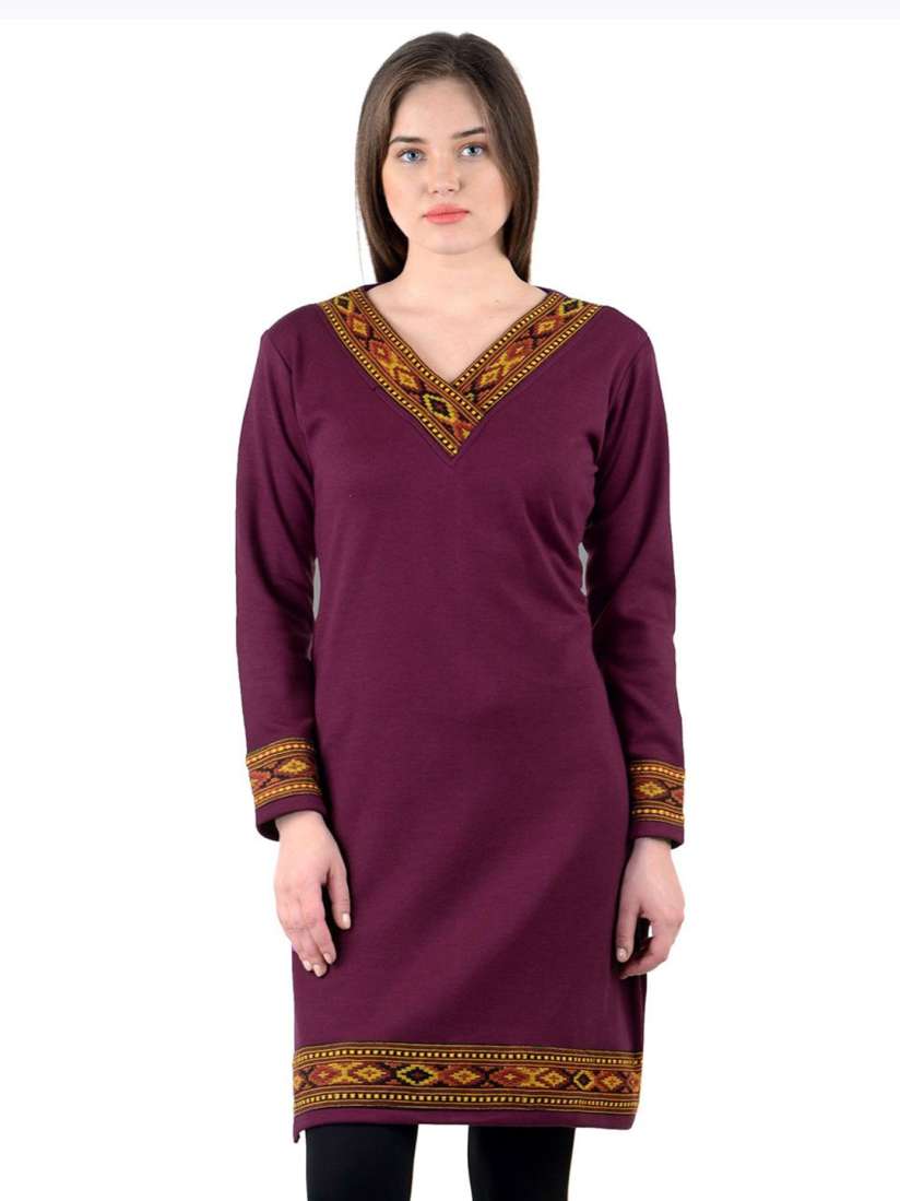 Buy KALINI Women V Neck Winter Woollen Kurti Kurtis for Women 31038710 Myntra