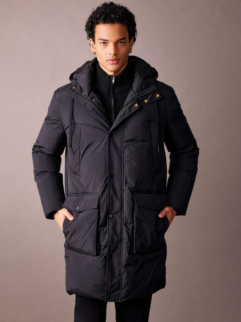Mens longline padded jacket discount