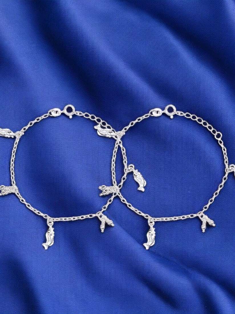 Taraash silver anklets store