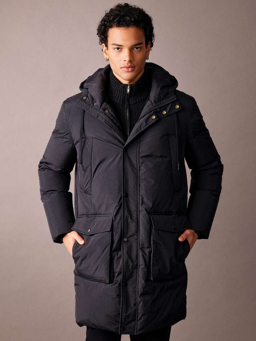 Longline padded coat mens shop