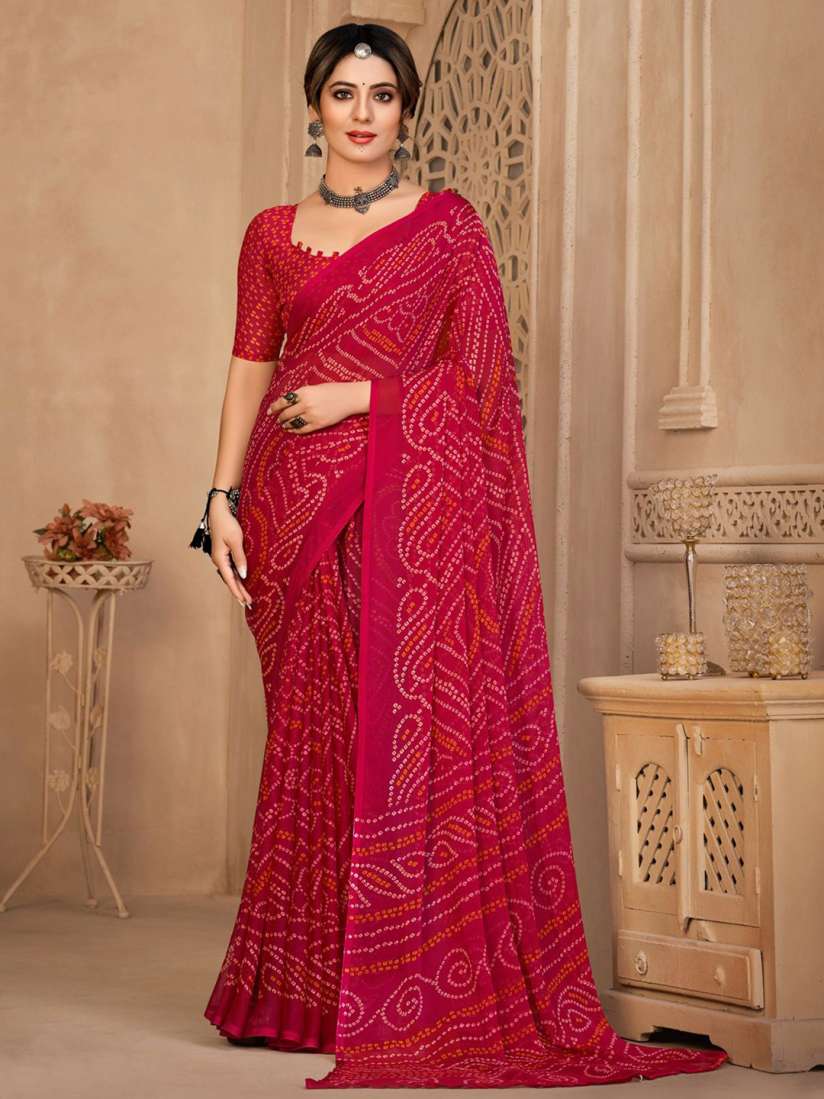 Buy KALINI Traditional Bandhani Printed Daily Wear Saree Sarees for Women 31041906 Myntra
