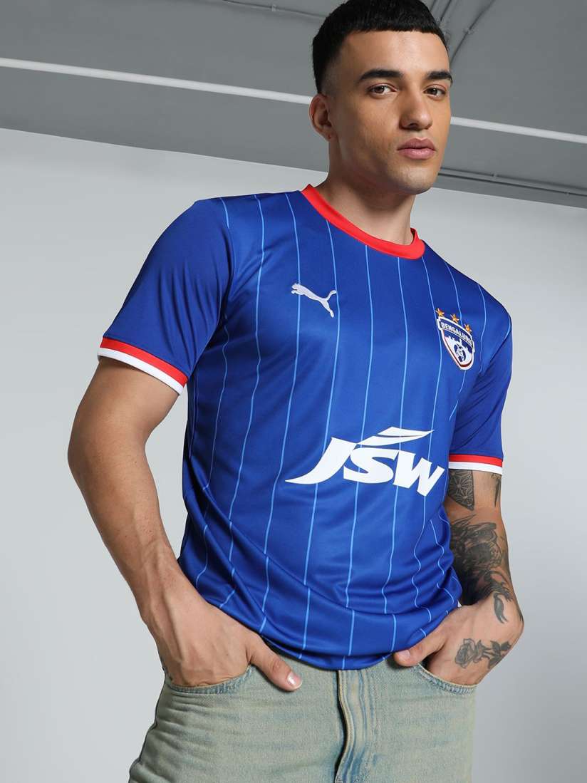 Buy Puma BFC Home Replica Men Typography Printed dryCELL Slim Fit Football Jersey Tshirts for Men 31085314 Myntra